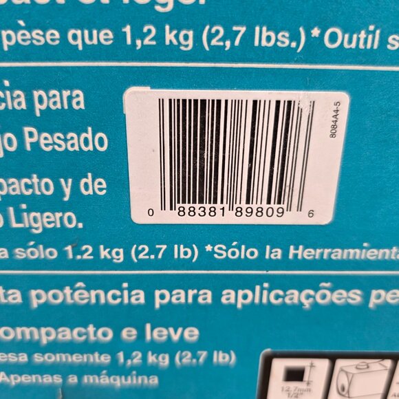 Makita XWT15Z 18V 1/2" LXT Cordless Impact Wrench Kit w/ Detent Anvil -Bare Tool - Picture 6 of 8